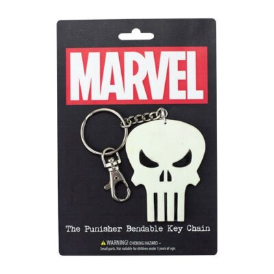 * THE PUNISHER SKULL 3 IN MARVEL AVENGERS BENDABLE KEYCHAIN BY NJ CROCE - NEW *