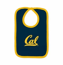 California Golden Bears Team Bib  Newborn Baby 100% Cotton Zelcro Closure NEW