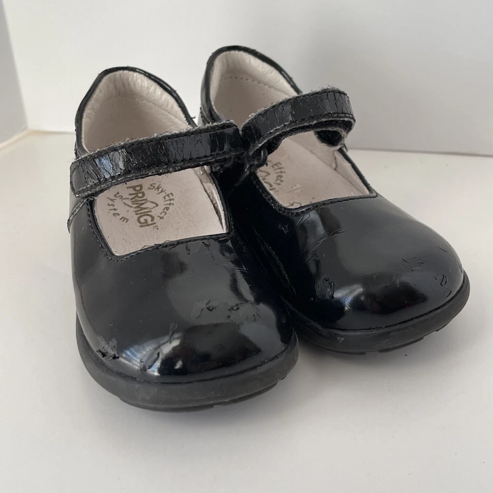 Zapatos para niños pequeños talla 5 20 Primigi Vera Pelle charol negro DEFECTUOSOS Foto 3 de 4