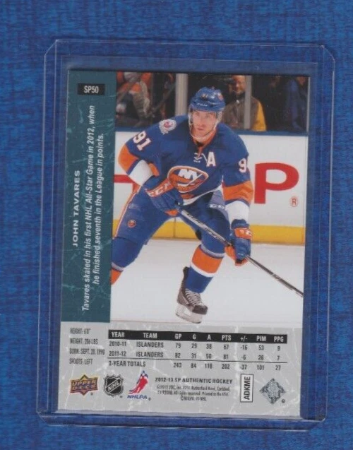 2012-13 SP Authentic Hockey 1994-95 SP RETRO # SP50 John Tavares - Image 2 of 2
