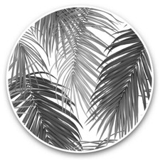 2 x Vinyl Stickers 15cm (bw) - Pink Purple Palm Leaves Surf Tropical  #37894