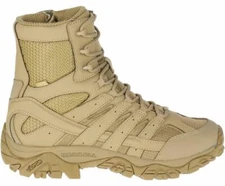 Merrell Moab 2 8" Tactical Waterproof Side-Zip Coyote Boot for Hiking & Hunting