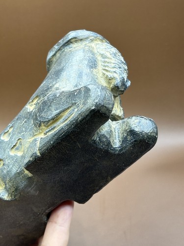 Antigua figura de piedra de deidad Anunnaki barbuda del Cercano Oriente - 2000+ años - Imagen 12 de 15