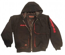 2012 Snap-on Tools Heavy Duty Hooded Black Lined Work Jacket Mechanic 1 owne EC