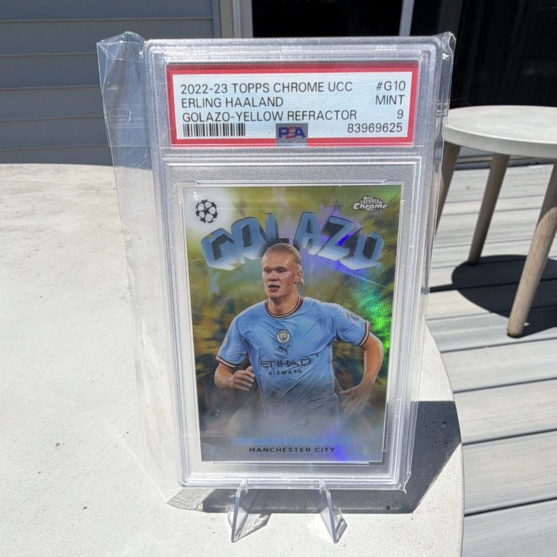 2022-23 Topps Chrome UCC Erling Haaland Man City Golazo G-10 /125 PSA 9