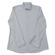 Perry Ellis Portfolio Dress Shirt Mens XL 17 34/35 Blue Very Slim Fit