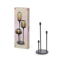 Stehleuchte Stahl Glas Dunkelgrau Osram E27 BüRo H:78 Cm Stehlampe Schlafzimmer