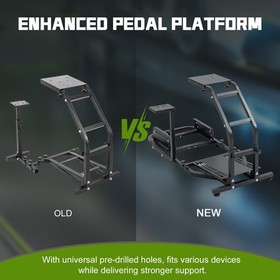 Hottoby Racing Wheel Stand Sim Cockpit With Black Seat Fit Fanatec Club Sport SQ