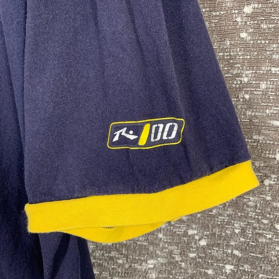 Camisa De Colección Y2K Rusty Surfwear Patinador Timbre Manga Corta Azul/Amarillo Para Hombre XL Foto 3 de 4