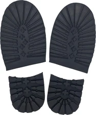 Rubber Boot Sole Replacement Kit, Full Heel and Toe Caps 13 US, Black 