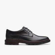 Clarks Mens Burchill Derby Black Leather Derby Shoes,Lace Up Leather Smart