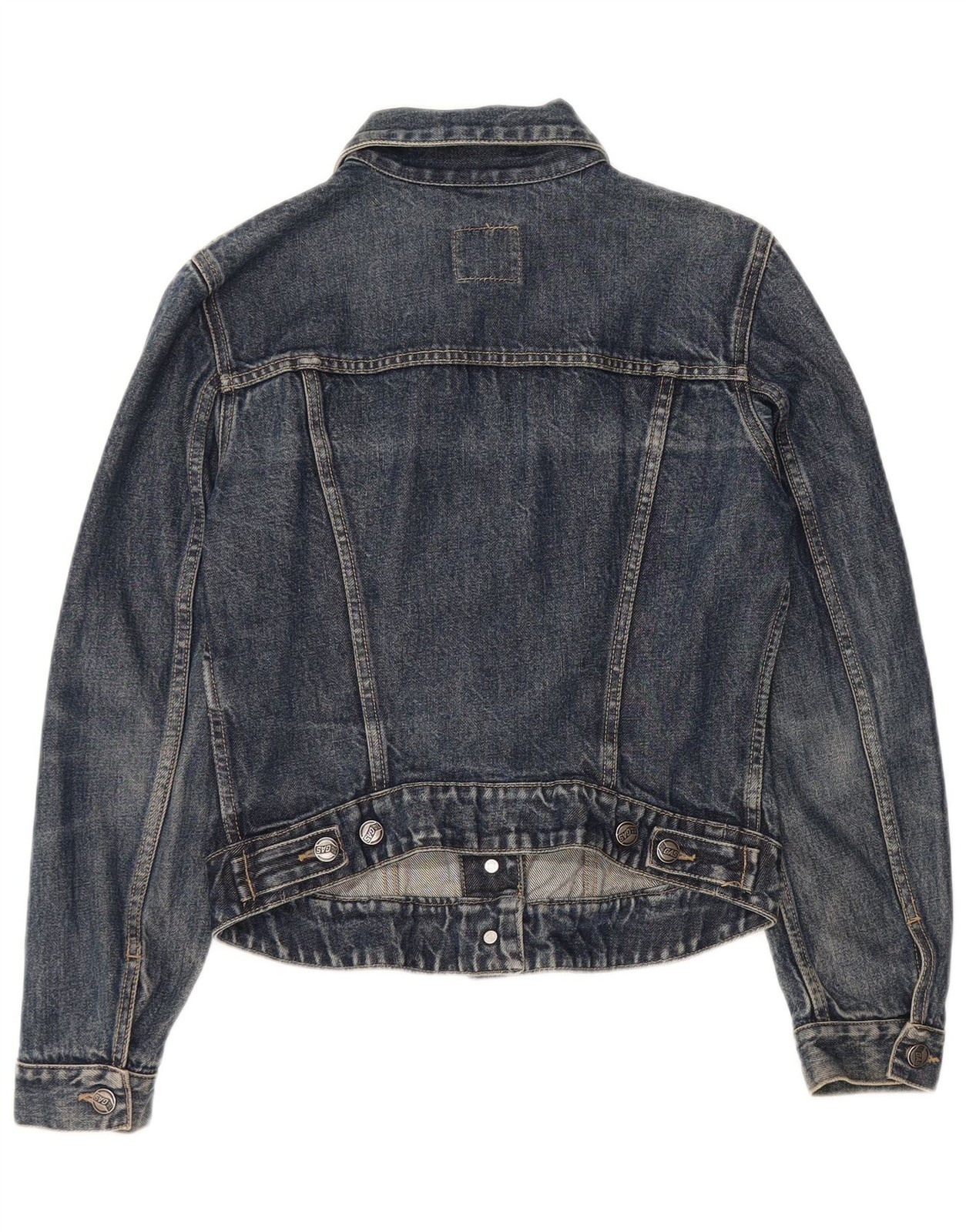Gas Womens Street Mood Crop Denim Jacket UK 10 Small Blue Cotton ZT09 image 2