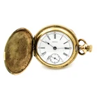Antique Omega GF 6s 35mm Single Sunk Subdial Women Hunter Pocket Watch #WB5508-4