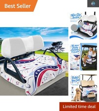 All-Season Non-Slip Golf Cart Seat Cover with Printed Design