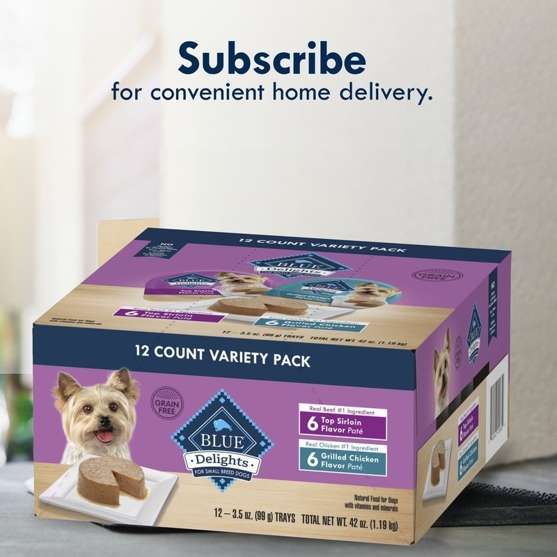 Small Breed Wet Dog Food Variety Pack Real Beef Chicken Grain Free Pat&eacute; 12 Cups