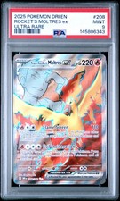 2025 Pokemon Destined Rivals EN #208 Team Rocket's Moltres EX Ultra Rare PSA 9