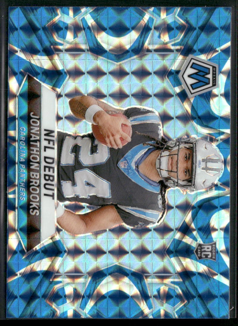2024 Panini Mosaic #276 Jonathon Brooks Mosaic Reactive Blue