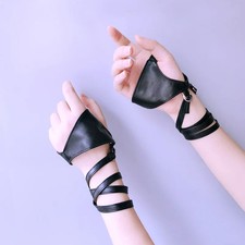 Fingerless Lace Gloves Black Bandage Wrist Length Nightclub Women Glove