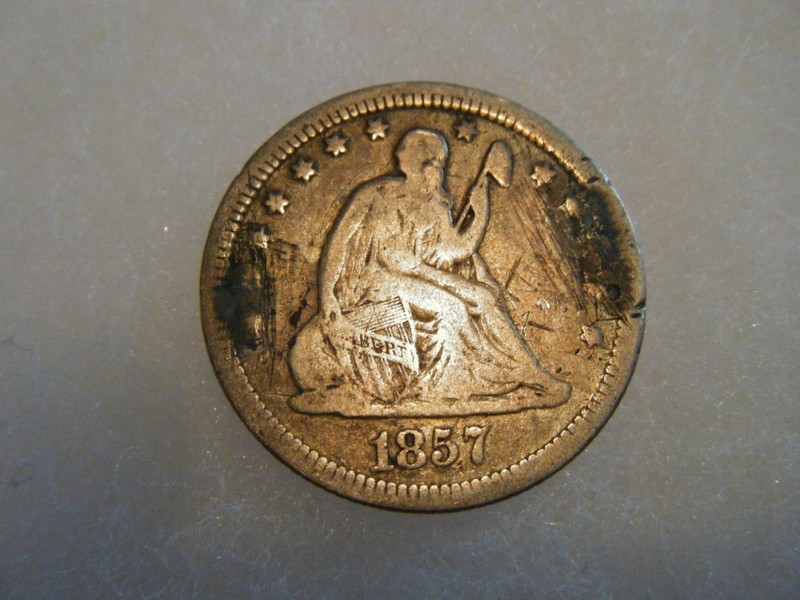 1857 Seated Liberty Quarter Love Token Lot # 2