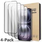 4 Pack Full Cover Tempered Glass Screen Protector For iPhone 16+ Plus, 16 Series