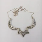 Sterling Silver Bib Necklace Vintage Israeli Tribal Boho Ethnic Festival Style