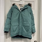 Land's End Kids Expedition Waterproof Down Parka "Grow-A-Longs" Aqua Sz XL 14-16