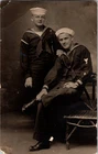 WW1 WWI US Army Military AEF Photo Postcard Navy Soldiers Studio Portrait