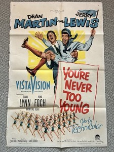 Dean Martin Jerry Lewis ORIGINAL 1 Sheet You’re Never Too Young 1955