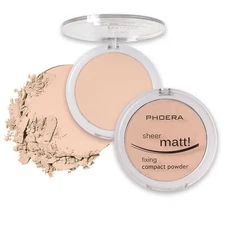 2 Pack PHOERA Matte Face Powder, 1 Ounce (Pack of 1), 202- Natural Beig 