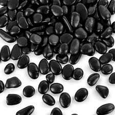 VGOODALL 2LB Black River Rocks, Pebbles for Plants, Aquarium Rocks, Natural Pol