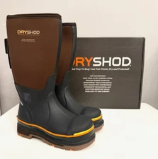 DRYSHOD MENS SIZE 6 STEEL TOE STT-UH-BR WIXIT COOL CLAD WATERPROOF SAFETY BOOT