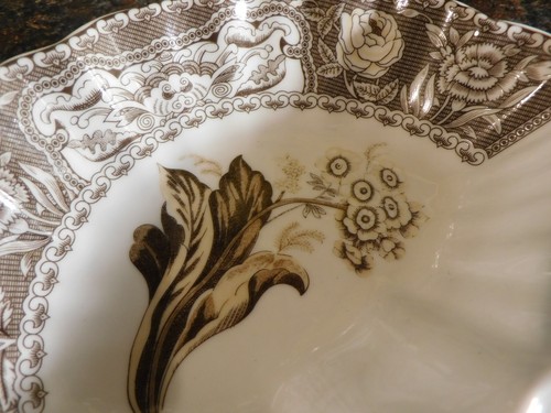 Antique Reflections by J Godinger Co Handled Divided Dish Floral - Picture 4 of 8