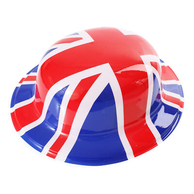 VE DAY UNION JACK KUNSTSTOFF BOWLER HUT ENGLAND BRITISH ROYAL KOSTÜM PARTY