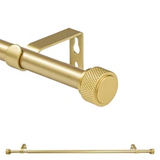 5/8" Diam Adjustable Single Drapery Curtain Rod Set w/ Maniglia Finials,28"-120"