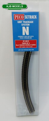 Peco ST-3015 Doppelkurve, 2. Rad 4 Stück ST-15 SETRACK Code 80 Spur N Gleis