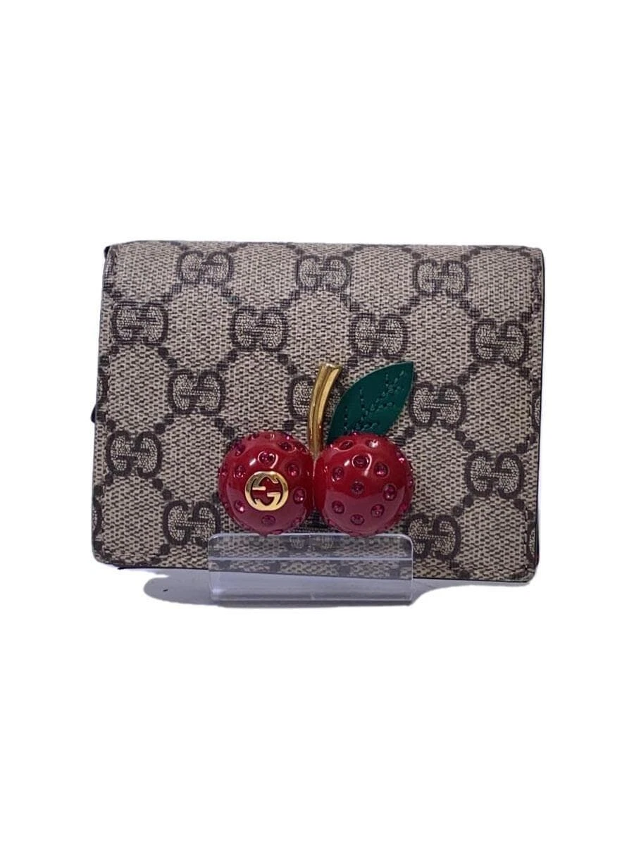 Étui à cartes GUCCI GG Supreme PVC beige motif total femmes trône carré occasion