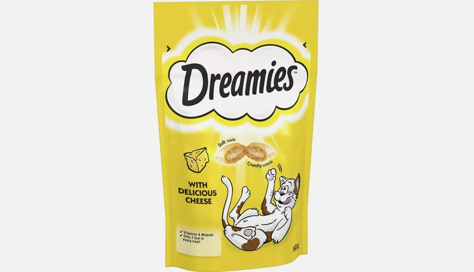 Dreamies Cat Treats Bundle with Scrumptious Chicken, Cheese & Catnip 60g x 3 - Image 4 of 4