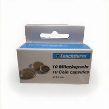 (10) Lighthouse 25mm Direct Fit Clear Round Coin Capsules 