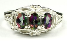 MYSTIC FIRE TOPAZ Sterling Silver Ladies Ring -Handmade   SR163