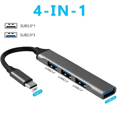 Mini USB Hub Expansion, 4-port USB USB-C