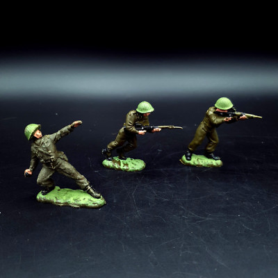 Britische Infanterie von Herald Netzhelme Infanterie Vintage Plastik Spielzeug Soldaten