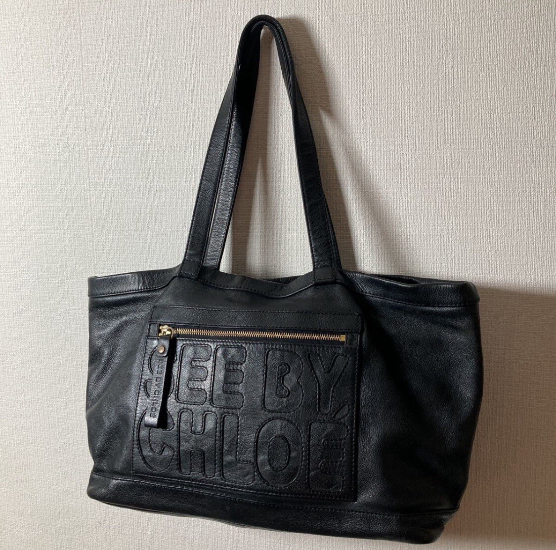 トートバッグ Chloe Black Leather Large Shopping Bag $1690 NEW CHLOE BLACK LEATHER TOTE BAG SHOPPER PURSE NWT | eBay