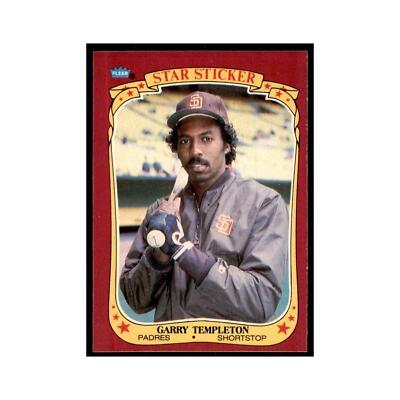1986 Fleer Star Stickers Garry Templeton Baseball Cards #118