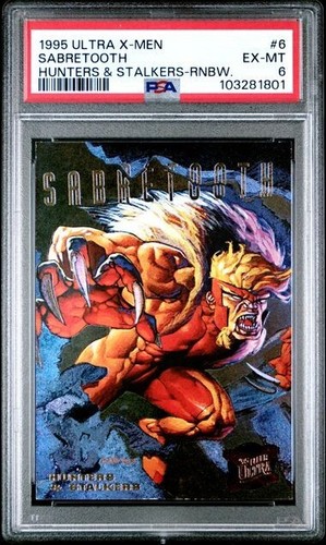 1995 Ultra X-Men SABRETOOTH Hunters & Stalkers RAINBOW Insert # 6 Low Pop PSA 6