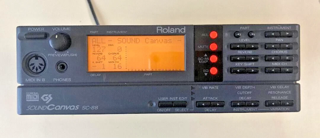 Roland SC-88 Sound Canvas Audio Processor MIDI Sound Module Working Made in Jp