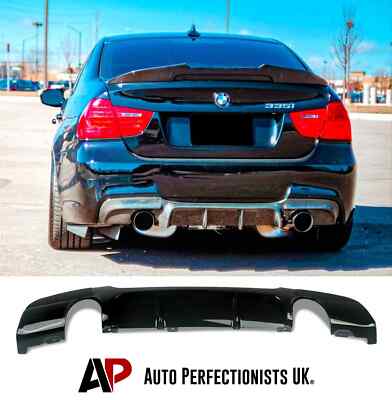 For BMW 3 Series E90 E91 Gloss Black Valance Diffuser Spoiler Splitter M Sport