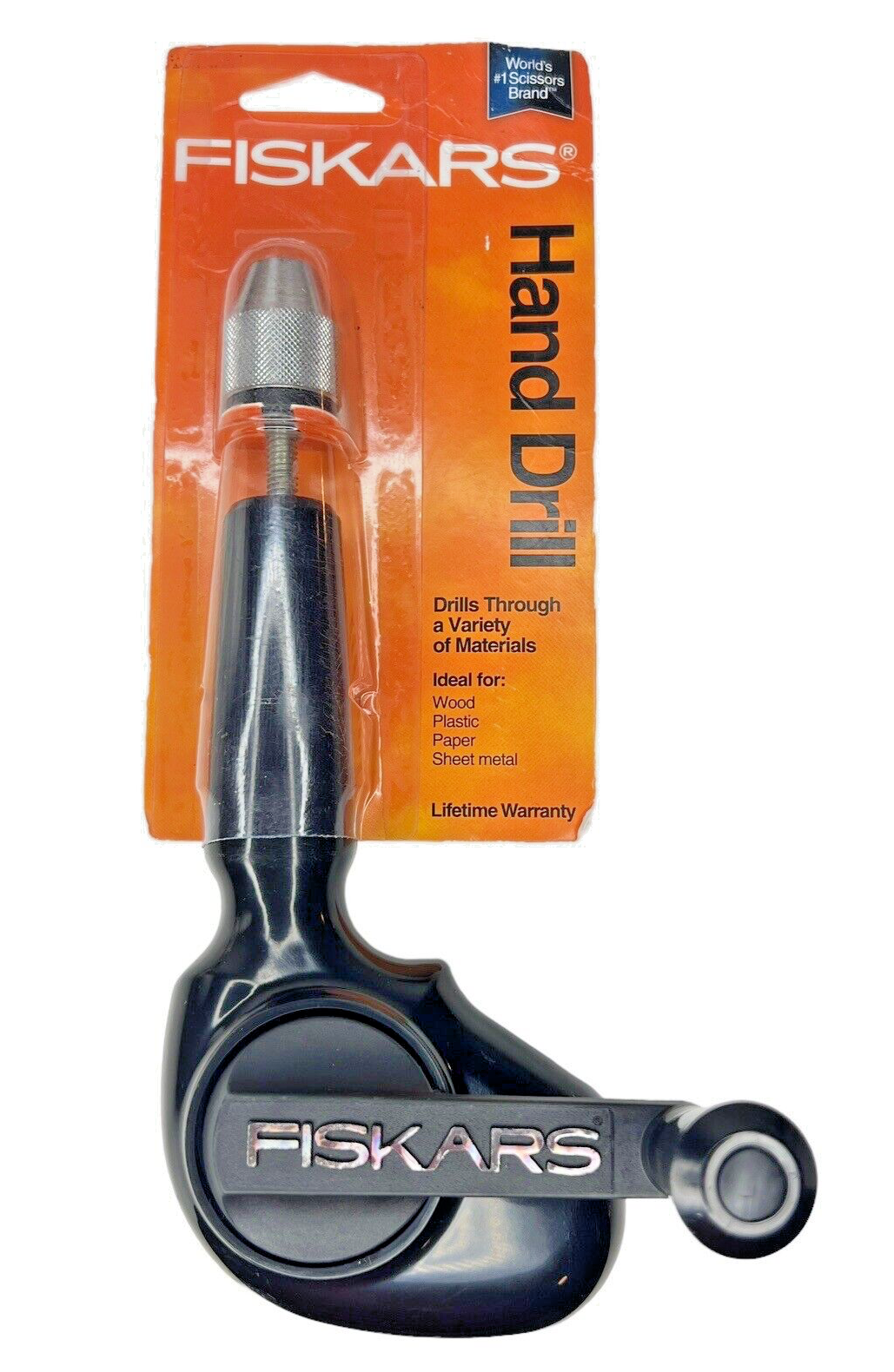 Fiskars Black Hand Drill Manual Rotary Crank with 1/4" Chuck Hobby