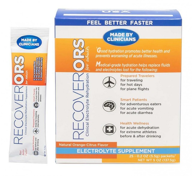 Recoverors Clinical Electrolytes Hydration for Hangover Diarrhea