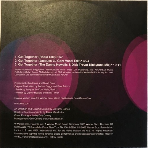 MADONNA CD Get Together 3 Track UK PROMO ONLY DJ Rare in PVC Wallet MINT / UNPL - Picture 4 of 10