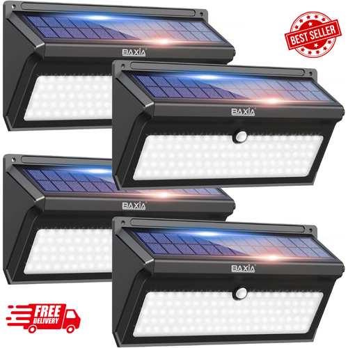 BAXIA TECHNOLOGY Solar Lights Outdoor Waterproof 100 LED Wireless Security Mo... - 第 1/8 張圖片
